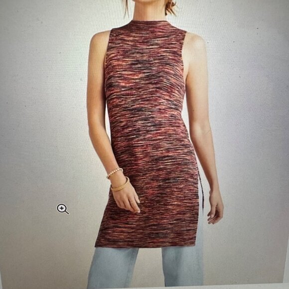 Anthropologie Multicolor Ribbed Sleeveless Knit Tunic Dress M - Picture 1 of 9